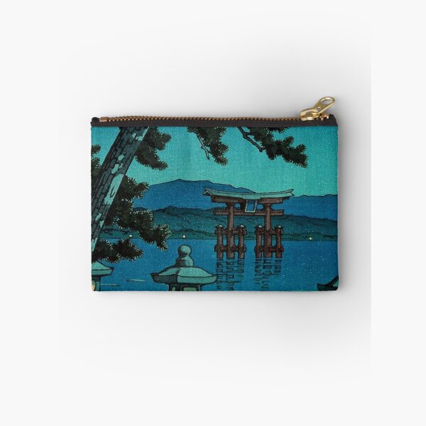 Item preview, Japanese Moonlit Night Gate Sea Hasui Kawase Poster 2023 designed and sold by gracillisJeane.