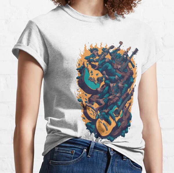 Musicians play guitars, don't be fun and hot. Classic T-Shirt