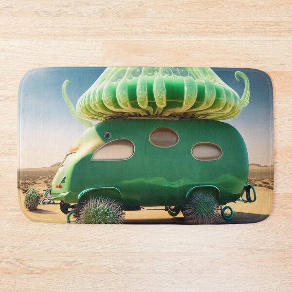 Item preview, Green caravan and jellyfish designed and sold by jsebouvi.