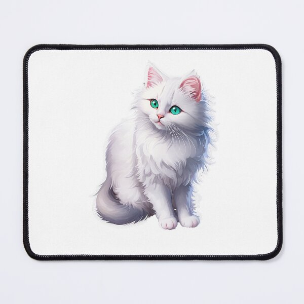 Item preview, Cute Cat Sticker of a Turkish Angora Cat designed and sold by PrintfulClipart.