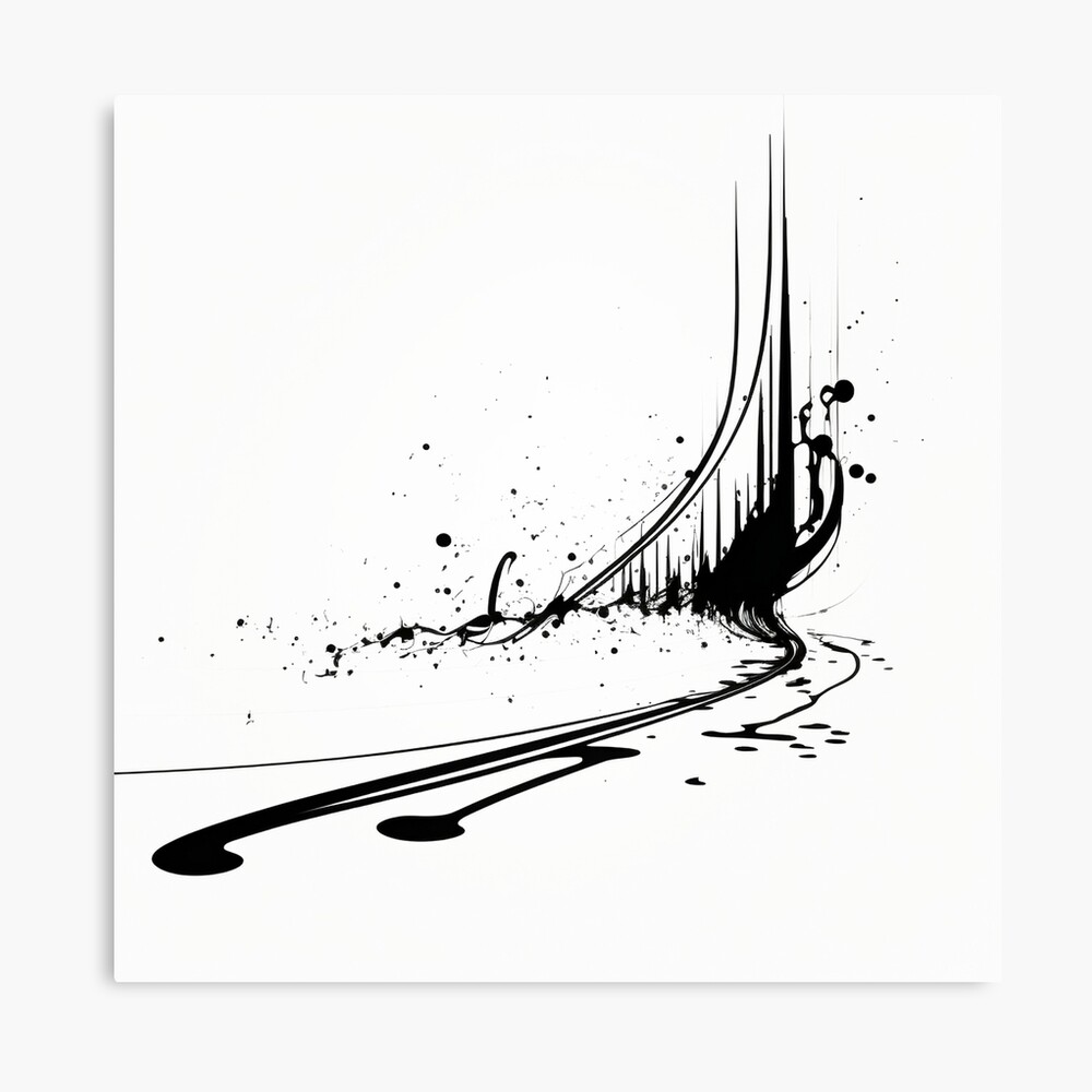 Music Note Minimalist Design Abstract Wall Art Printable Black and