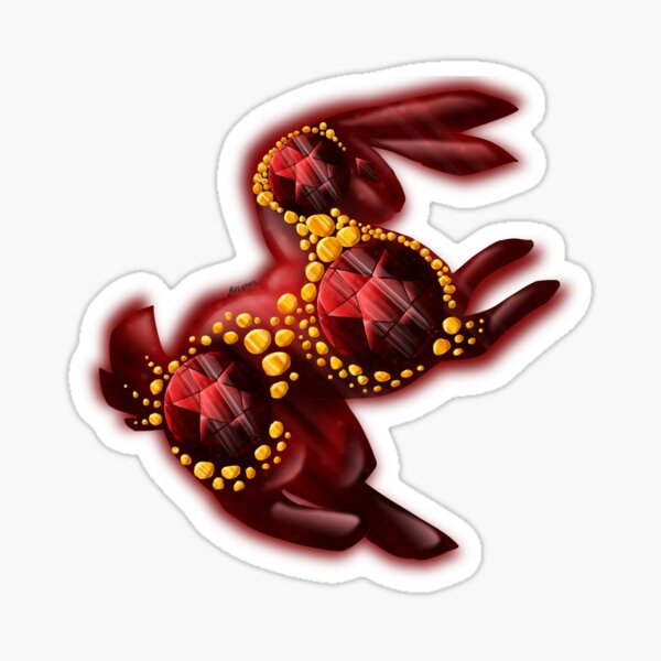 Garnet Rabbit-January Birthstone Sticker