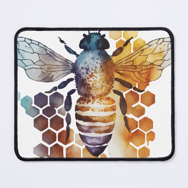 Item preview, A Watercolor Bee Over Honeycomb pattern - Boho Animals designed and sold by GVRDesign.