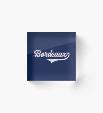 Bordeaux - France - Vintage Sports Typography Acrylic Block