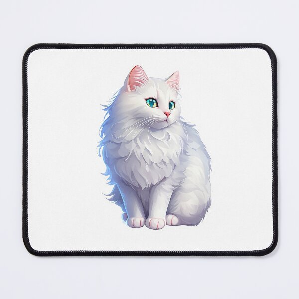 Item preview, Cute Cat Sticker of a Turkish Angora Cat designed and sold by PrintfulClipart.