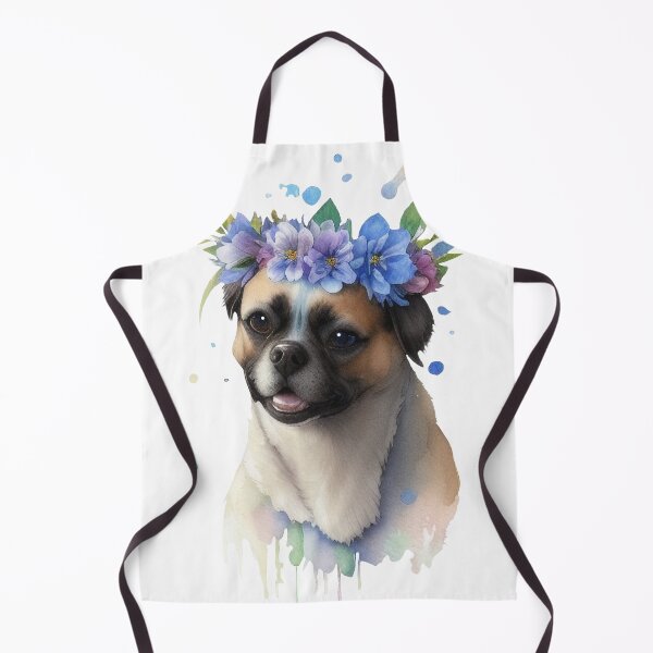 Item preview, Mops with flower wreath designed and sold by Harmonysens.