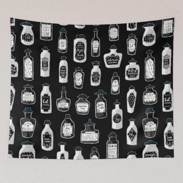Item preview, * The Witches Apothecary * Black Victorian Pharmacy Potions* designed and sold by Stacey Muir.