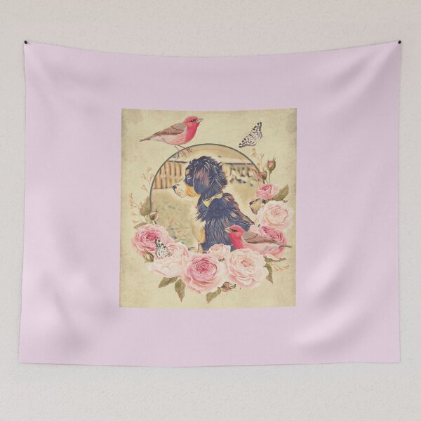 Item preview, pretty vintage pink Bernese Mountain Dog  designed and sold by Bitchien.