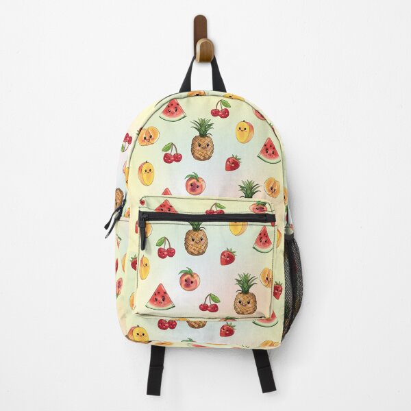 Item preview, Summer fruit party - cute pattern with smily fruits peach mango pineapple berries designed and sold by HajnalkArt.