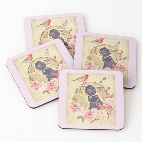 Item preview, pretty vintage pink Bernese Mountain Dog  designed and sold by Bitchien.