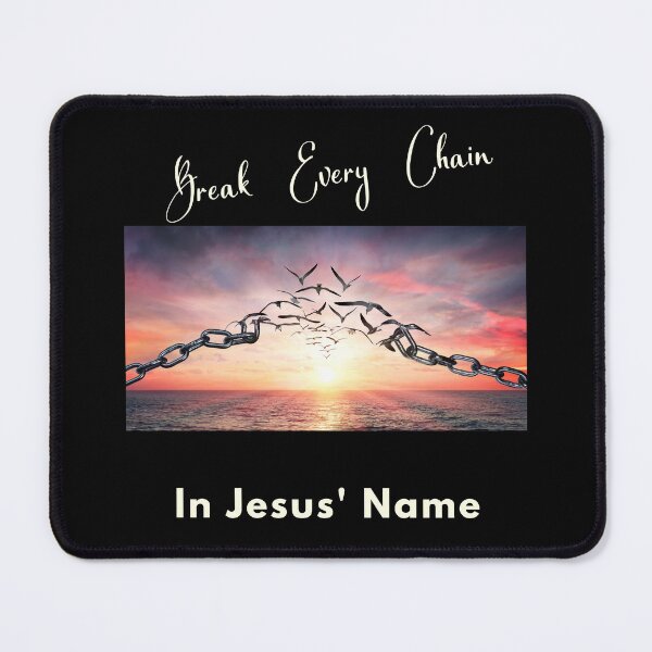 Item preview, Break Every Chain in Jesus' Name - Birds Fly Free Sunrise over Ocean: Powerful Photography Christian designed and sold by Ceramic Scripture.