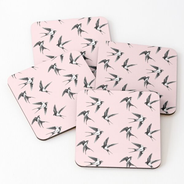 Item preview, Swallow Trio in Flight Pink Pattern designed and sold by TerezaValkova.
