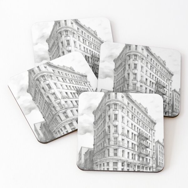 Item preview, New York Building Style Pencil Drawing 2 designed and sold by iconiquehk.