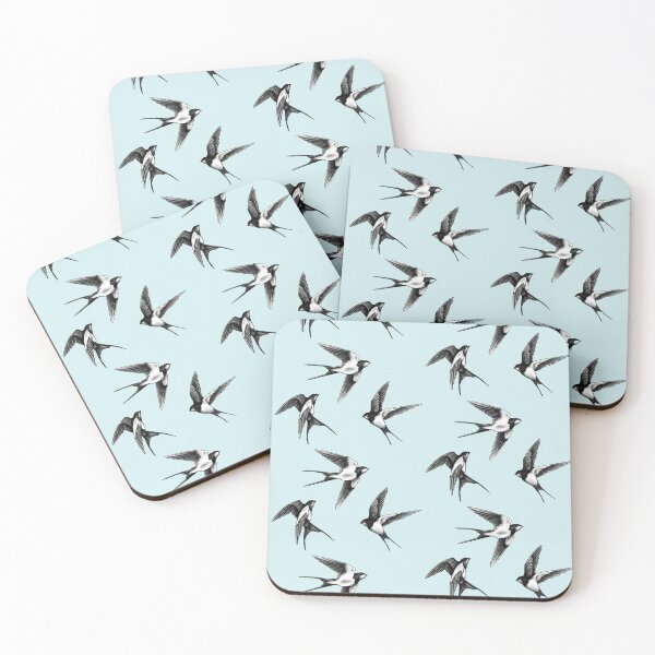 Item preview, Swallow Trio in Flight Blue Pattern designed and sold by TerezaValkova.