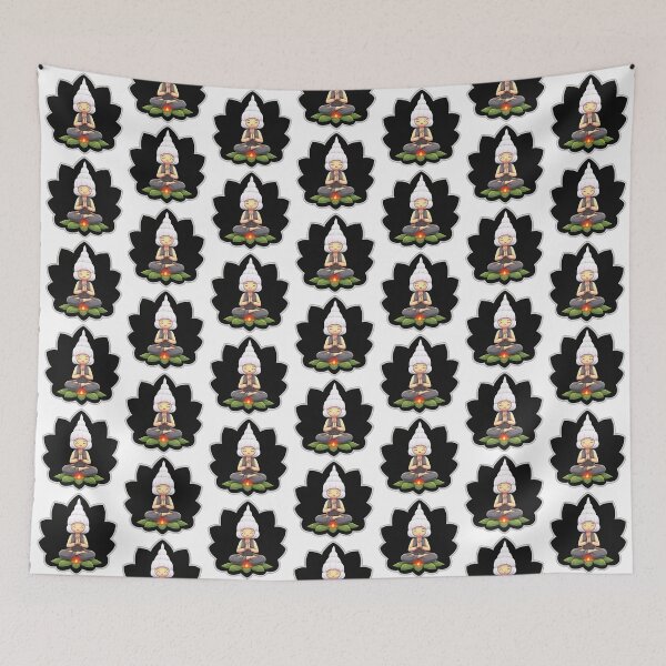 Artikelvorschau, Yoga Zen Meditating Mushroom | White | Fungi, Fungus, Cute, Funny entworfen und verkauft von FantasySoul.