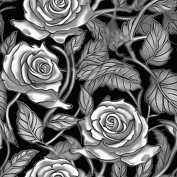 Artwork thumbnail, A Silver Roses Pattern by StudioRedKoala