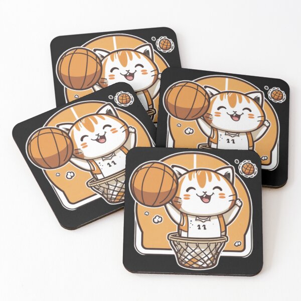 Item preview, Happy cat plays basketball  designed and sold by Ernestine Cassin.