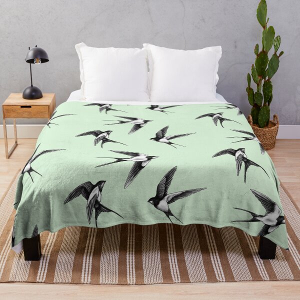 Item preview, Swallow Trio in Flight Green Pattern designed and sold by TerezaValkova.