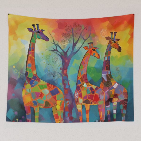 Artikelvorschau, Bunte Giraffen Zeitgenössische abstrakte Kunst entworfen und verkauft von JFFStore.