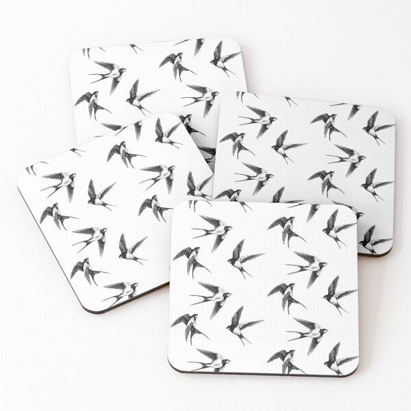 Item preview, Swallow Trio in Flight White Pattern designed and sold by TerezaValkova.