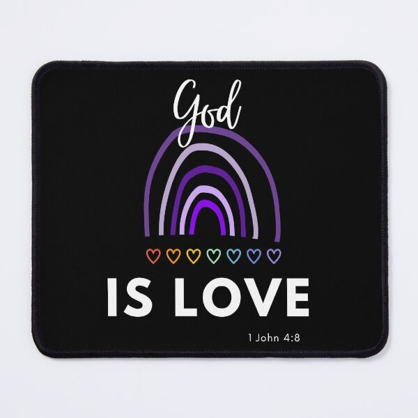 Item preview, Purple Rainbow God is Love - Cute 7 Colour Hearts Gods Promises Bible Verse Christian designed and sold by Ceramic Scripture.