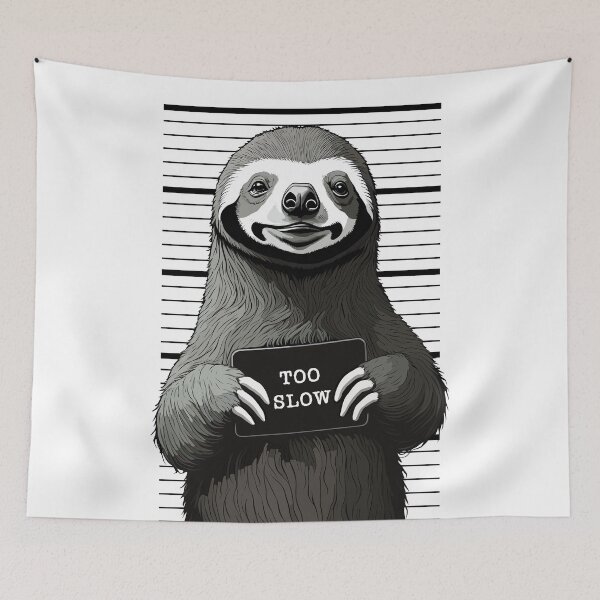 Item preview, Funny Sloth Mugshot Cute Police Arrest Photo Too Slow designed and sold by GrandeDuc.