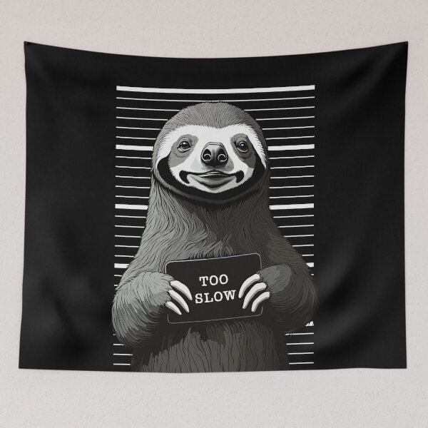 Item preview, Funny Sloth Mugshot Cute Police Arrest Photo Too Slow designed and sold by GrandeDuc.