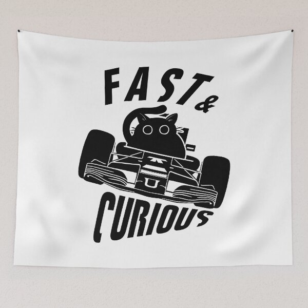 Item preview, Fast And Curious | Funny Car Driving Cat designed and sold by TMBTM.