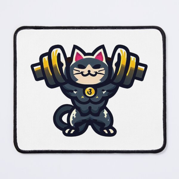 Item preview, Weight lifting Lucky cat designed and sold by Beckie88.