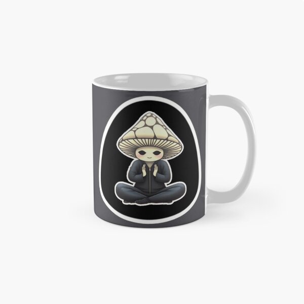 Artikelvorschau, Yoga Zen Meditating Mushroom | Dark Grey | Fungi, Fungus, Anime, Funny entworfen und verkauft von FantasySoul.