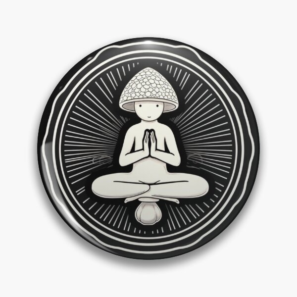 Item preview, Meditating Transcendence Psychedelic Mushroom | Black | Spiritual, Fungi, Fungus designed and sold by FantasySoul.