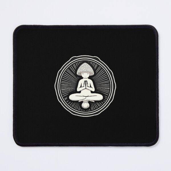 Item preview, Meditating Transcendence Psychedelic Mushroom | Black | Spiritual, Fungi, Fungus designed and sold by FantasySoul.