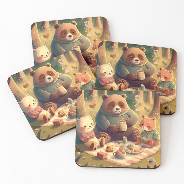 Item preview, Family of cute bear having a picnic designed and sold by iDezine GD.