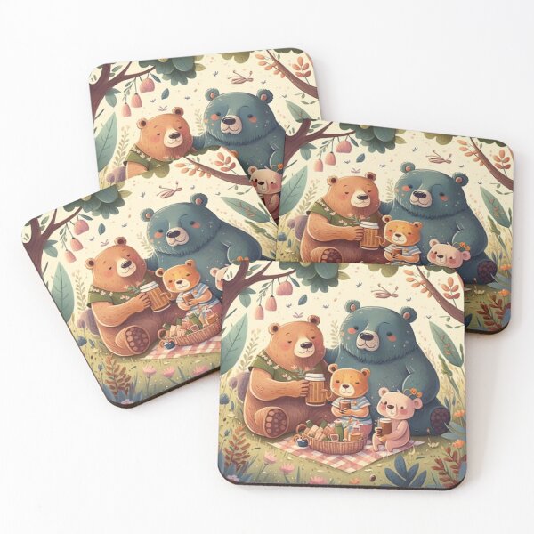 Item preview, Family of cute bear having a picnic designed and sold by iDezine GD.