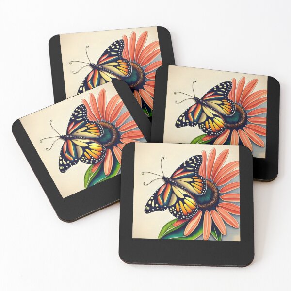 Item preview, Cone Flowers and Monarchs designed and sold by Mohamedprf.