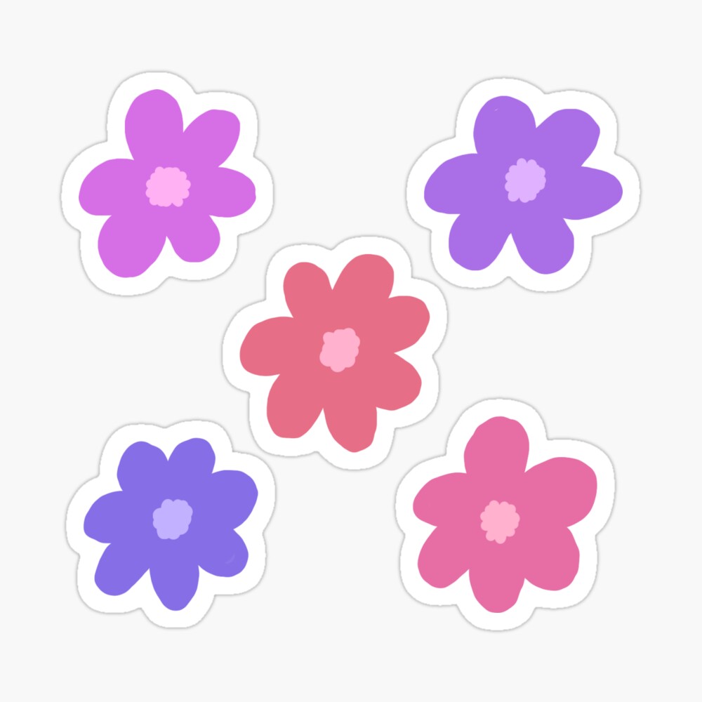 Colorful Flowers Sticker for Sale by anime-saturn