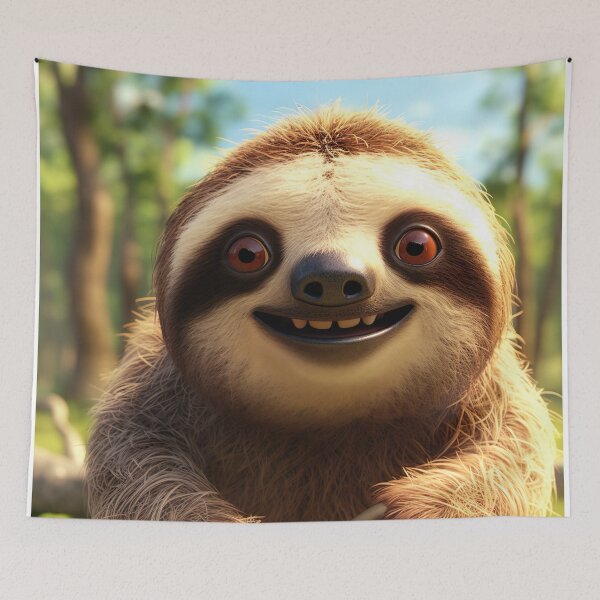 Item preview, Chilled Charm - Delightful Cartoon Sloth Illustration designed and sold by DoPrint.