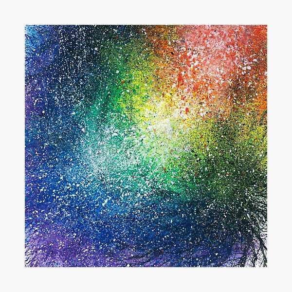 The Warriors Of The Rainbow #697 Bold Unique AF Vibrant Multicolor Hand-painted OOAK LGBTQ+ Pride Abstract Painting Detail 1 For Kundalini Chakras Balancing Meditation Aura Reiki Energy Healing 5D Photographic Print