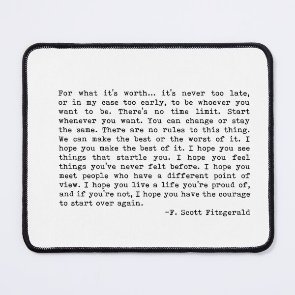 Item preview, F. Scott Fitzgerald - For what it’s worth... designed and sold by Clas6.
