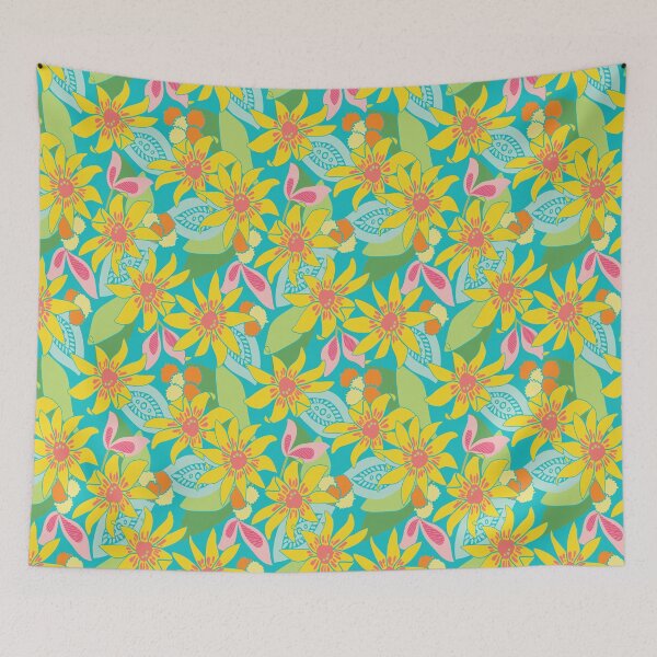 Item preview, Floral Home Flannel Flower Teal designed and sold by siandowney.