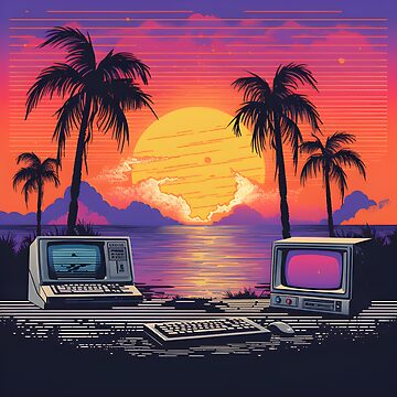 vintage sunset art