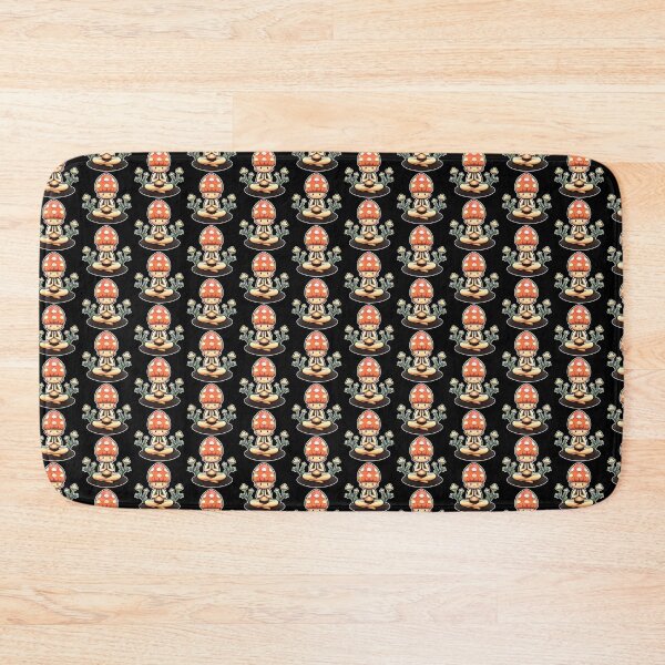 Item preview, Meditating Mushroom And Flowers | Black | Spiritual, Funny, Kawaii, Cute designed and sold by FantasySoul.