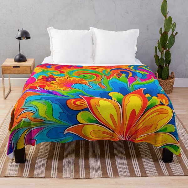Item preview, Flower Dreams Psychedelics Retro Abstract Art designed and sold by UnicornCool.