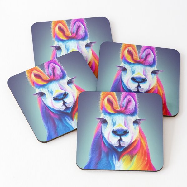 Item preview, The colorful Karma Lama unicorn Edna - A magical representative of freedom designed and sold by Pixelboys.