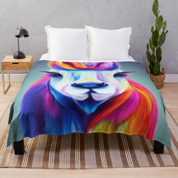Item preview, The colorful Karma Lama unicorn Edna - A magical representative of freedom designed and sold by Pixelboys.