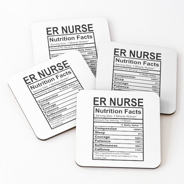 Item preview, Datos nutricionales de la enfermera de la sala de emergencias, regalo de la enfermera de la sala de emergencias, lindo regalo para la enfermera de la sala de emergencias designed and sold by VintageMashup.