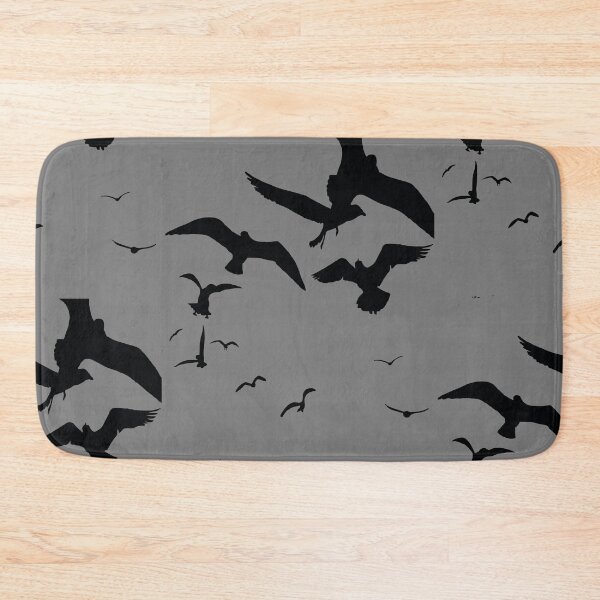 Item preview, Seagull Bird Flock Scavenging Black Silhouette designed and sold by taiche.
