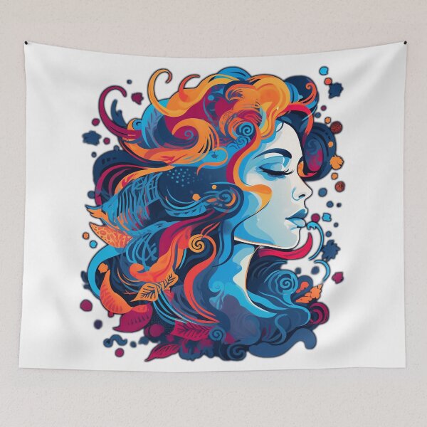 Item preview, colorful abstract fantasy female head designed and sold by Picture-Art.
