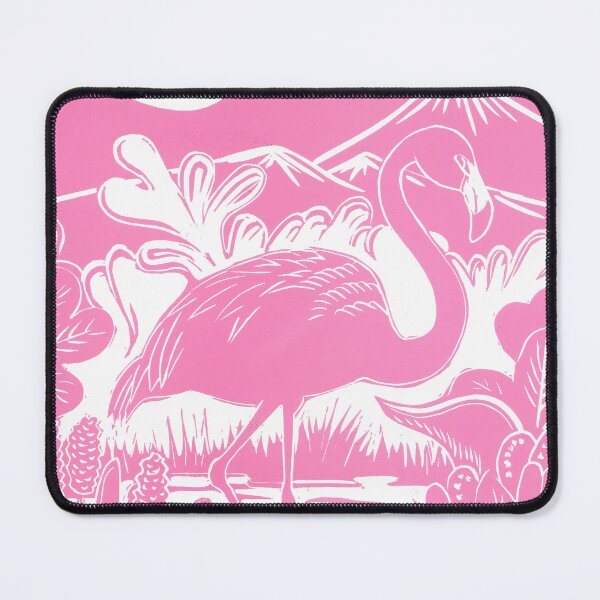 Item preview, Flamingo in a jungle lake Linocut designed and sold by Maddy Bennett.