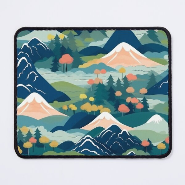 Item preview, Japanese Mountains - Blue designed and sold by Silkyu.